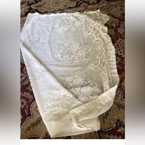 Single Window Curtain Panel Antique White Floral Lace 80x 50”